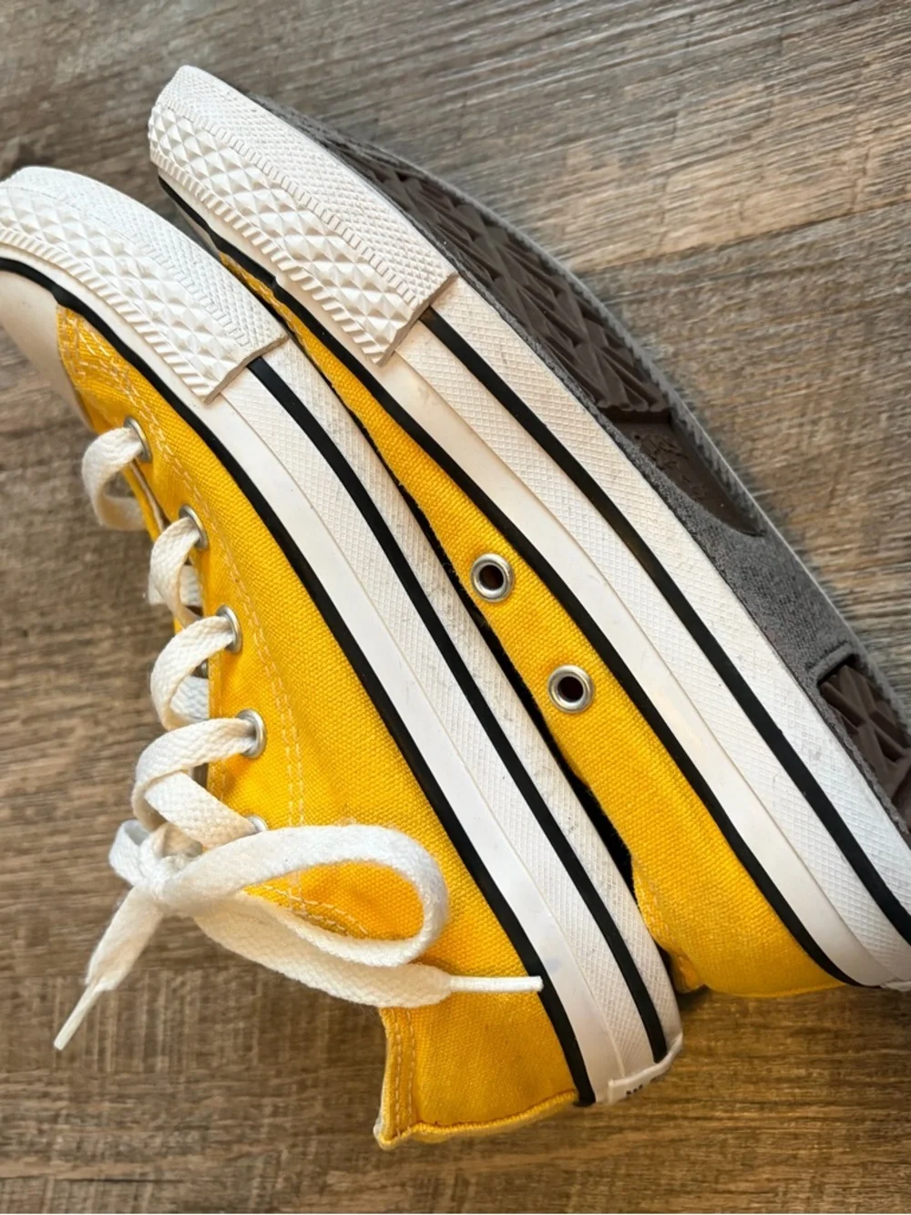 Converse Yellow Low-Top Kids Canvas Sneakers with White Accents